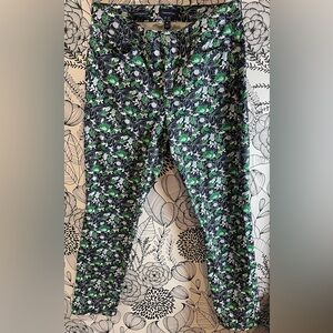 Charter Club Navy and Green Floral Pants